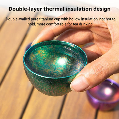 Double Layer Titanium Tea Cup