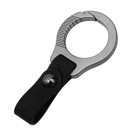 Titanium Alloy Keychain with Leather Strap, Heavy - Duty Quick Release Key Ring, Durable EDC Key Organizer