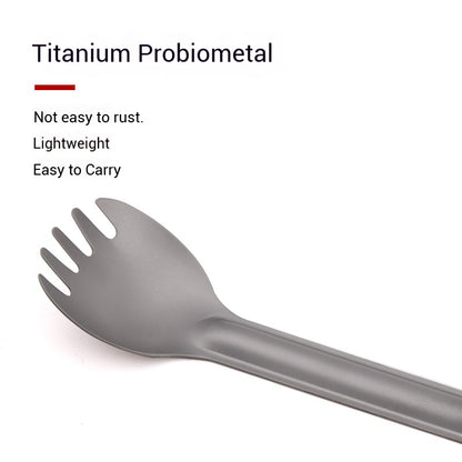 Titanium Long Handle Spork and Spoon